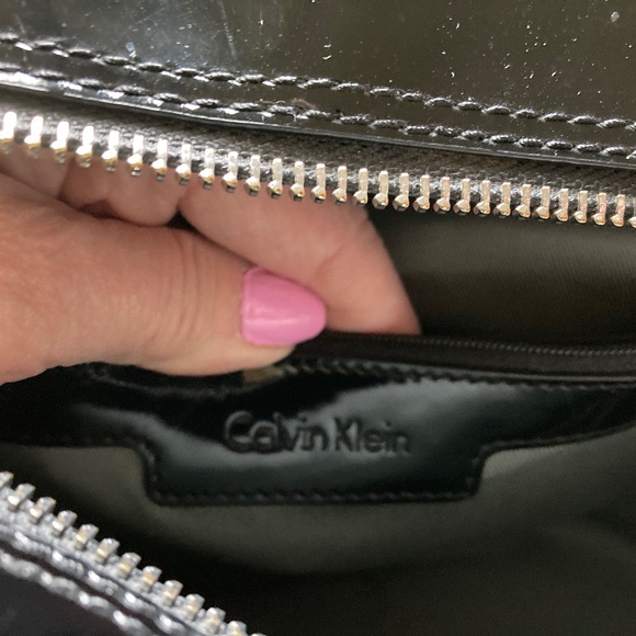 Calvin Klein Black Patent Leather Double Handle Handbag/EUC!/REDUCED PRICE! - Picture 13 of 14